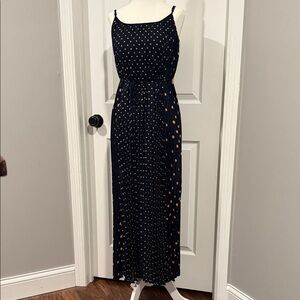Banana Republic Navy and Gold Maxi Dress